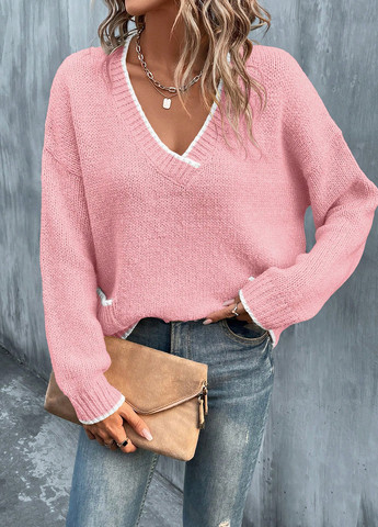 Светло-розовый демисезонный пуловер пуловер SHEIN