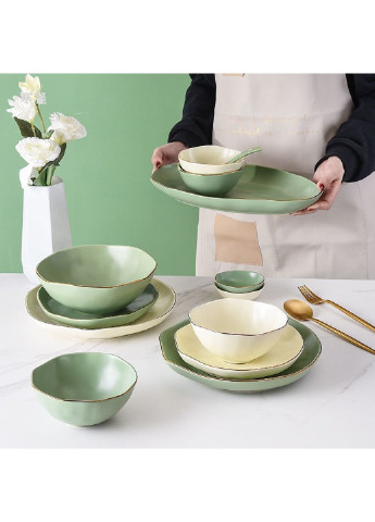 Салатник керамический 6769 15 см зеленый No Brand (253786601)