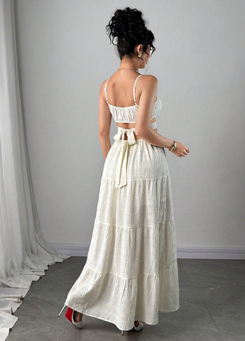 Белое кэжуал платье SHEIN однотонное