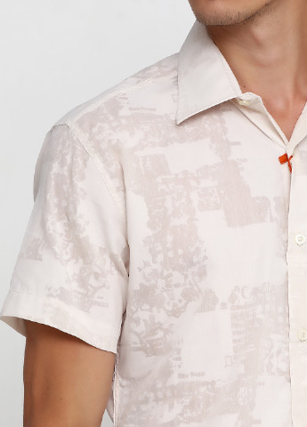 Светло-бежевая кэжуал рубашка с абстрактным узором RW
