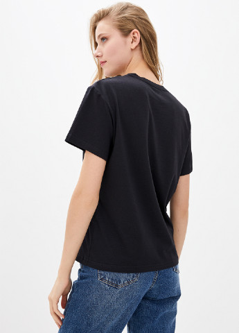 Черная летняя футболка с принтом с коротким рукавом German Volf