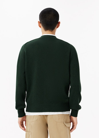 Темно-зеленый демисезонный кардиган Lacoste