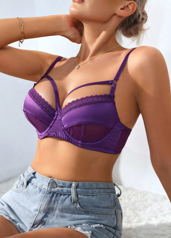 Фіолетовий бюстгальтер SHEIN з кісточками поліестер