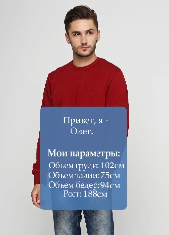 Бордовий світшот Jack & Jones однотонний (74395933)