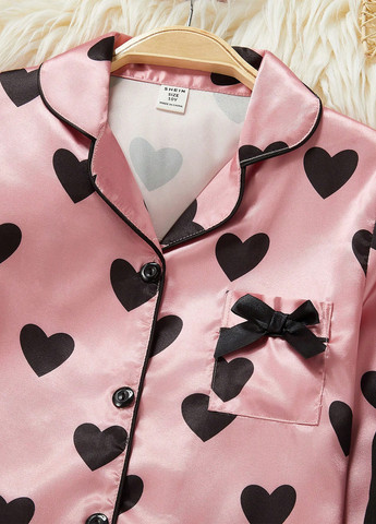 Рожева всесезон піжама (сорочка, майка, штани) сорочка + топ + брюки SHEIN