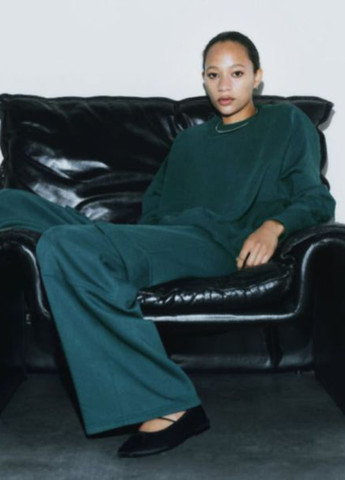 Зеленые кэжуал, спортивные демисезонные карго брюки Zara