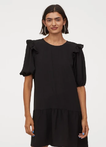 Черное кэжуал платье H&M однотонное