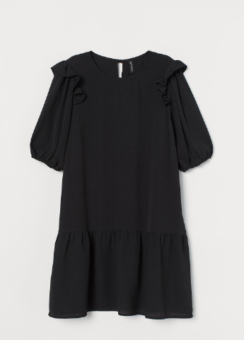 Черное кэжуал платье H&M однотонное
