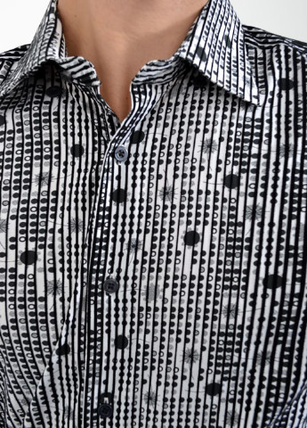 Черно-белая кэжуал рубашка с рисунком Ager с длинным рукавом