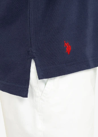 Синяя футболка-поло для мужчин U.S. Polo Assn. однотонная