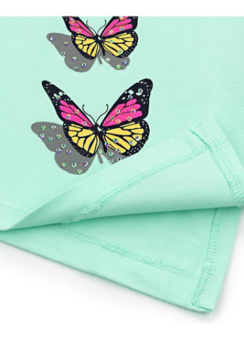 Синіти футболка туніка з метеликами (10262-152g-green) Breeze (205765917)