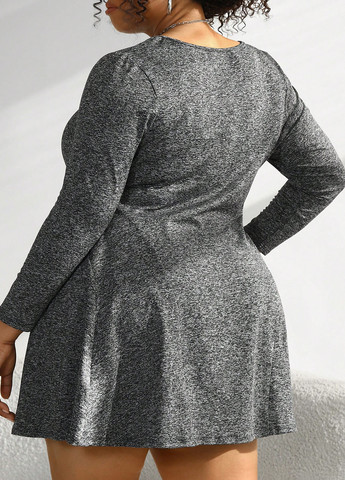 Сіра кежуал сукня кльош, а-силует SHEIN меланжева