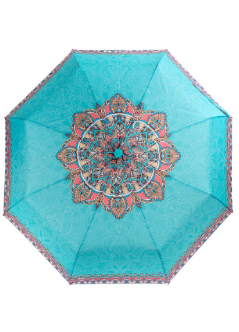 Бірюзова жіноча складна парасолька механічна 96 см ArtRain (255709519)