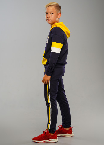 Сине-желтый демисезонный костюм (худи, брюки) брючный Tiaren