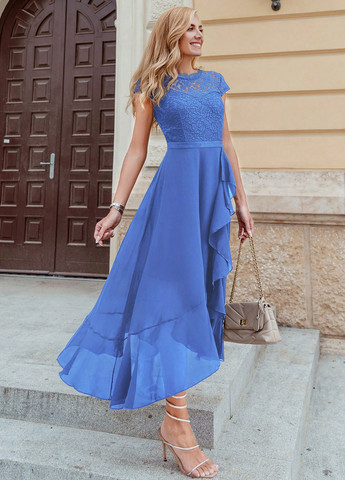 Синя кежуал сукня а-силует SHEIN однотонна