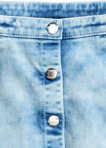 Голубая джинсовая однотонная юбка H&M мини