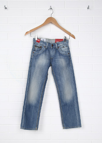 Голубые демисезонные прямые джинсы Pepe Jeans