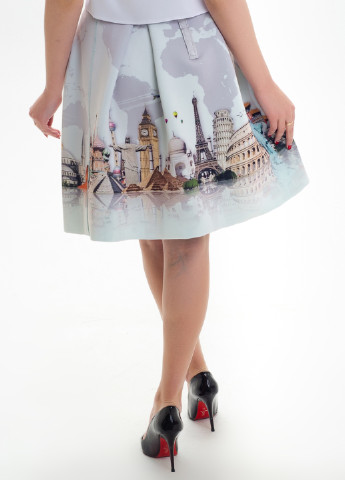 Разноцветная кэжуал с рисунком юбка Jenteen а-силуэта (трапеция)