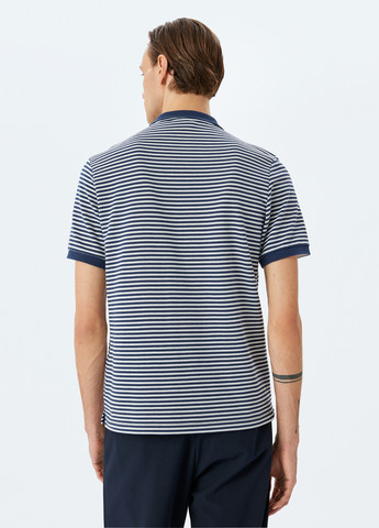 Темно-синяя футболка-поло для мужчин KOTON в полоску