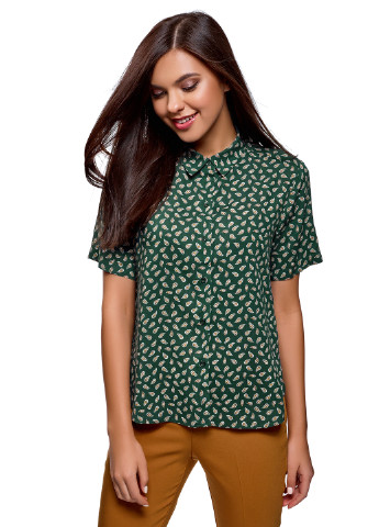 Зеленая летняя блуза Oodji