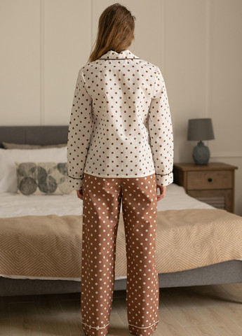 Коричневая всесезон пижама (рубашка, брюки) рубашка + брюки Forly