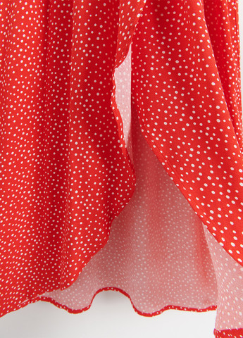 Красное кэжуал платье в стиле ампир Reserved в горошек