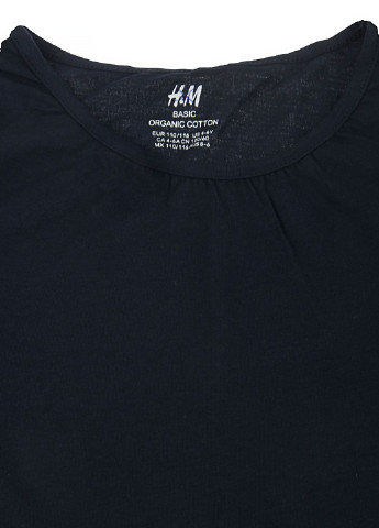 Темно-синя літня футболка H&M