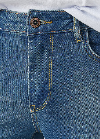 Синие демисезонные зауженные джинсы KOTON