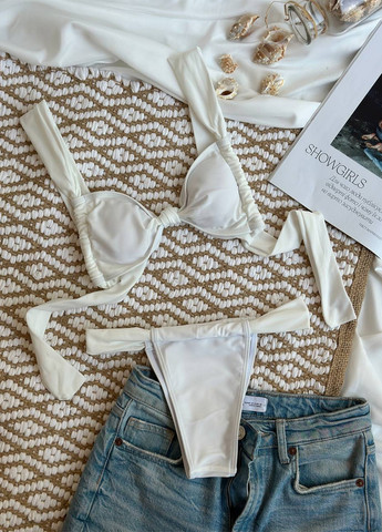 Белый летний раздельный купальник (лиф, трусики) раздельный NOVA VEGA