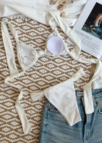 Белый летний раздельный купальник (лиф, трусики) раздельный NOVA VEGA