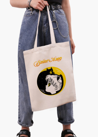 Еко сумка шоппер біла аніме Сейлор Мун (Sailor Moon) (9227-2660-WT-1) екосумка шопер 41*35 см MobiPrint (215977404)