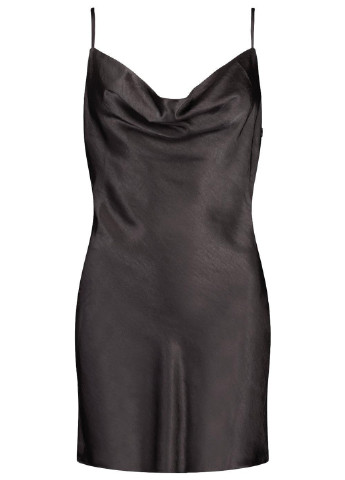 Черное коктейльное платье платье-комбинация Boohoo однотонное