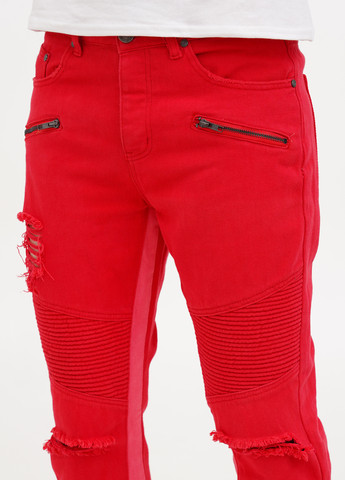 Красные демисезонные прямые джинсы Boohoo