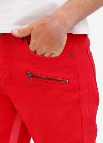 Красные демисезонные прямые джинсы Boohoo