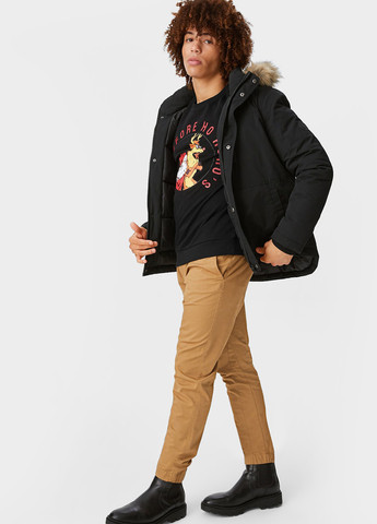 Черный свитшот C&A новогодний без декора (322984023)