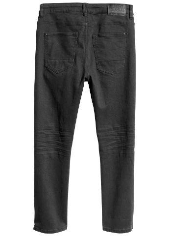 Черные демисезонные зауженные джинсы H&M