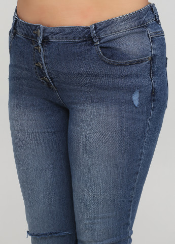 Джинси Gina Benotti вкорочені, скінні однотонні темно-блакитні джинсові бавовна