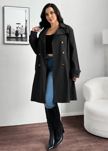 Плащ SHEIN на пуговицах демисезон (344465997)