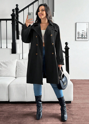 Плащ SHEIN на пуговицах демисезон (344465997)