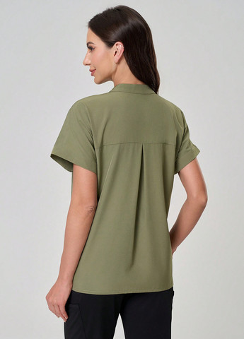 Хаки блуза SHEIN