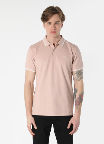 Розовая футболка-поло для мужчин Colin's однотонная