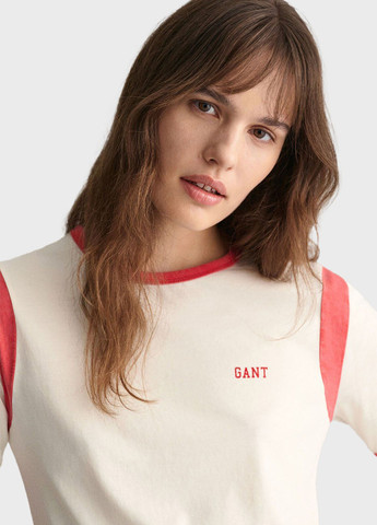Белая летняя футболка Gant