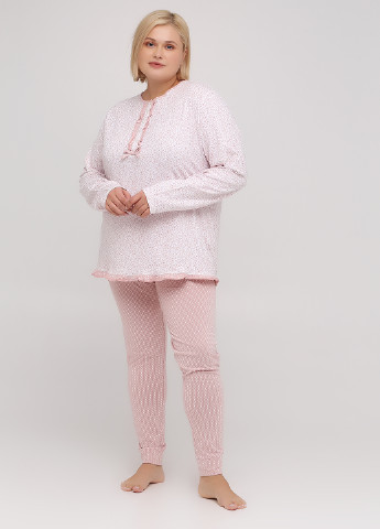 Светло-розовая всесезон пижама (лонгслив, брюки) лонгслив + брюки SieLei