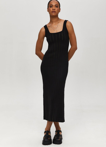 Черное кэжуал платье платье-майка Gepur однотонное