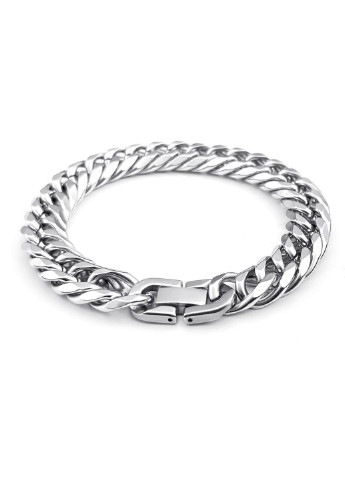 Чоловічий сріблястий браслет із Ювелірної нержавіючої сталі 23см No Brand (254398556)