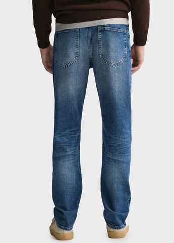 Синие демисезонные прямые джинсы Gant