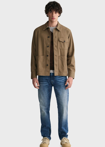 Синие демисезонные прямые джинсы Gant