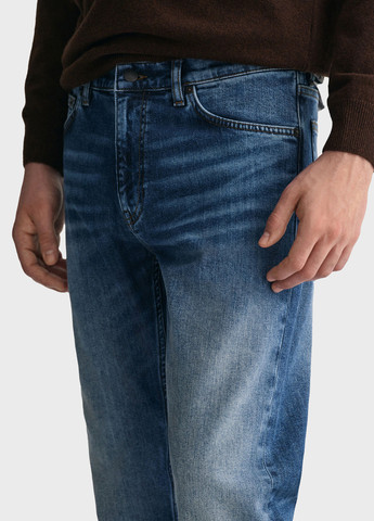 Синие демисезонные прямые джинсы Gant