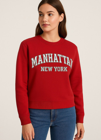 Красный свитшот H&M надпись без декора (369277931)