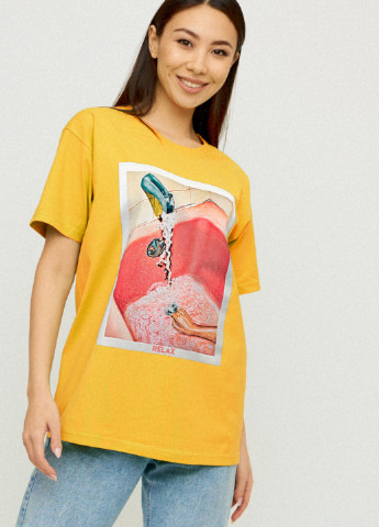 Желтая демисезон футболка oversize / air print / YAPPI